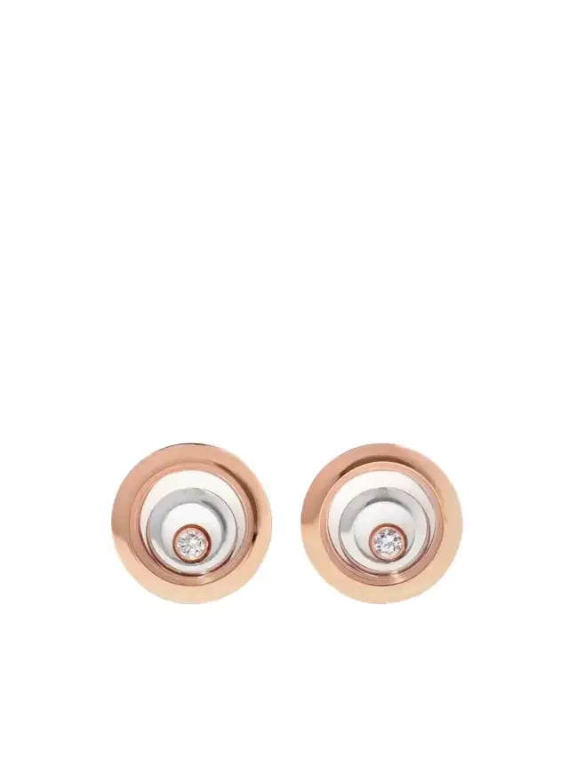 Chopard Happy Spirit 18-karat Rose And White Gold Diamond Earrings