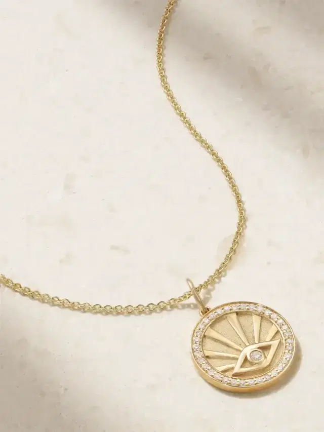 Evil Eye 14-karat Gold Diamond Necklace