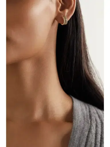 Sydney Evan 14-karat Gold Diamond Hoop Earrings | Thumbnail 2