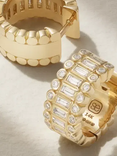 Sydney Evan 14-karat Gold Diamond Hoop Earrings | Thumbnail 3