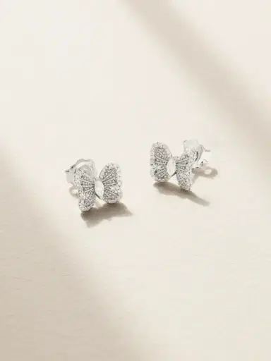 De Beers Portraits Of Nature Butterfly 18-karat White Gold Diamond Earrings | Thumbnail 1 De Beers Portraits Of Nature Butterfly 18-karat White Gold Diamond Earrings | Thumbnail 1