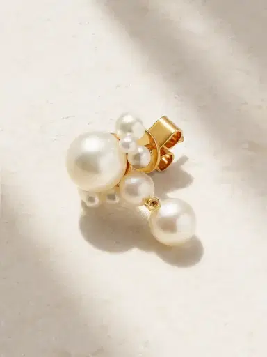 Sophie Bille Brahe Grande Chambre De Perle 14-karat Gold Pearl Single Earring | Thumbnail 1 Sophie Bille Brahe Grande Chambre De Perle 14-karat Gold Pearl Single Earring | Thumbnail 1