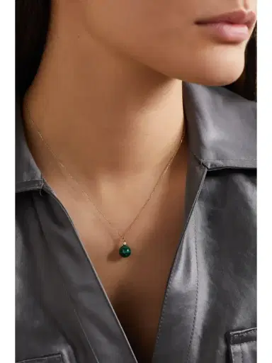 Mateo 14-karat Gold, Malachite And Diamond Necklace | Thumbnail 2 Mateo 14-karat Gold, Malachite And Diamond Necklace | Thumbnail 2