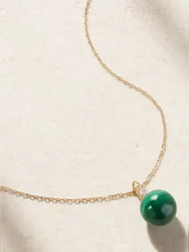 Mateo 14-karat Gold, Malachite And Diamond Necklace | Thumbnail 1 Mateo 14-karat Gold, Malachite And Diamond Necklace | Thumbnail 1