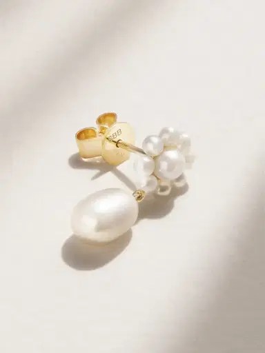Sophie Bille Brahe Chambre De Fleur 14-karat Gold Pearl Single Earring | Thumbnail 1 Sophie Bille Brahe Chambre De Fleur 14-karat Gold Pearl Single Earring | Thumbnail 1