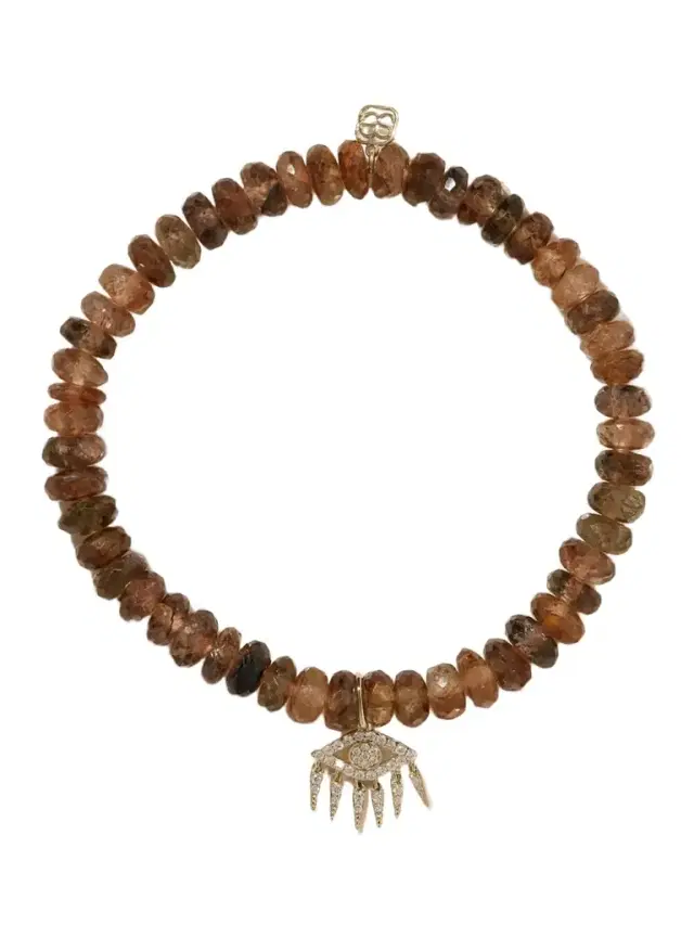 Evil Eye 14-karat Gold, Andalusite And Diamond Bracelet