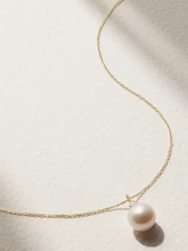 Mateo 14-karat Gold, Pearl And Diamond Necklace