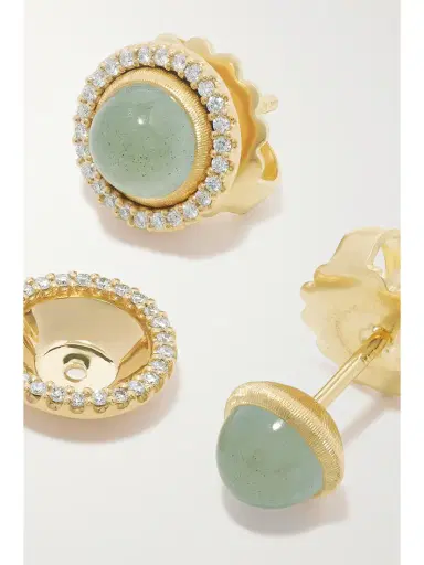 OLE LYNGGAARD COPENHAGEN Lotus 18-karat Gold, Aquamarine And Diamond Earrings | Thumbnail 4 OLE LYNGGAARD COPENHAGEN Lotus 18-karat Gold, Aquamarine And Diamond Earrings | Thumbnail 4