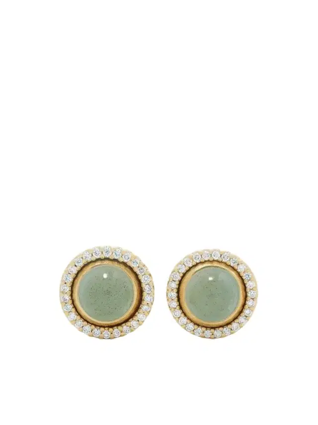 OLE LYNGGAARD COPENHAGEN Lotus 18-karat Gold, Aquamarine And Diamond Earrings
