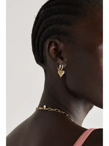Marlo Laz Small Southwestern Heart 14-karat Gold Diamond Earrings | Thumbnail 2 Marlo Laz Small Southwestern Heart 14-karat Gold Diamond Earrings | Thumbnail 2