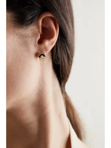 Viltier Magnetic 18-karat Gold, Onyx And Diamond Earrings | Thumbnail 2 Viltier Magnetic 18-karat Gold, Onyx And Diamond Earrings | Thumbnail 2