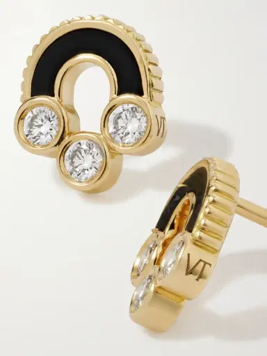 Viltier Magnetic 18-karat Gold, Onyx And Diamond Earrings | Thumbnail 4 Viltier Magnetic 18-karat Gold, Onyx And Diamond Earrings | Thumbnail 4