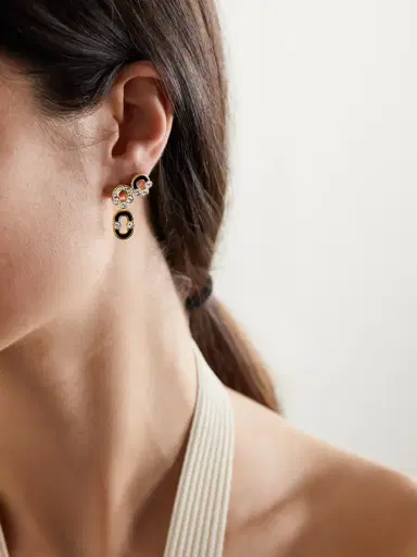 Viltier Magnetic 18-karat Gold, Onyx And Diamond Earrings | Thumbnail 5 Viltier Magnetic 18-karat Gold, Onyx And Diamond Earrings | Thumbnail 5