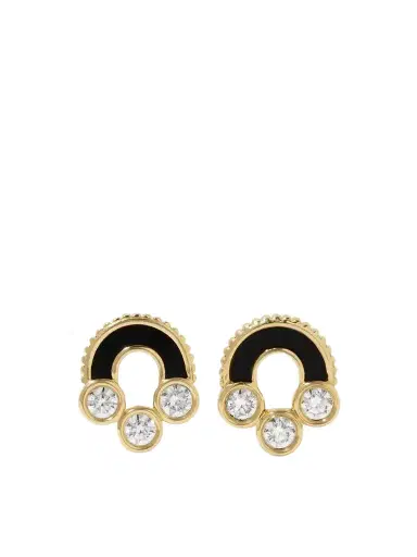 Viltier Magnetic 18-karat Gold, Onyx And Diamond Earrings | Thumbnail 1 Viltier Magnetic 18-karat Gold, Onyx And Diamond Earrings | Thumbnail 1