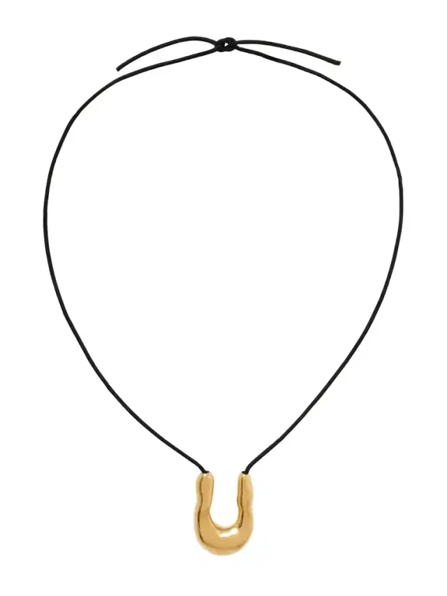 AGMES Wishbone Gold Vermeil Cord Necklace