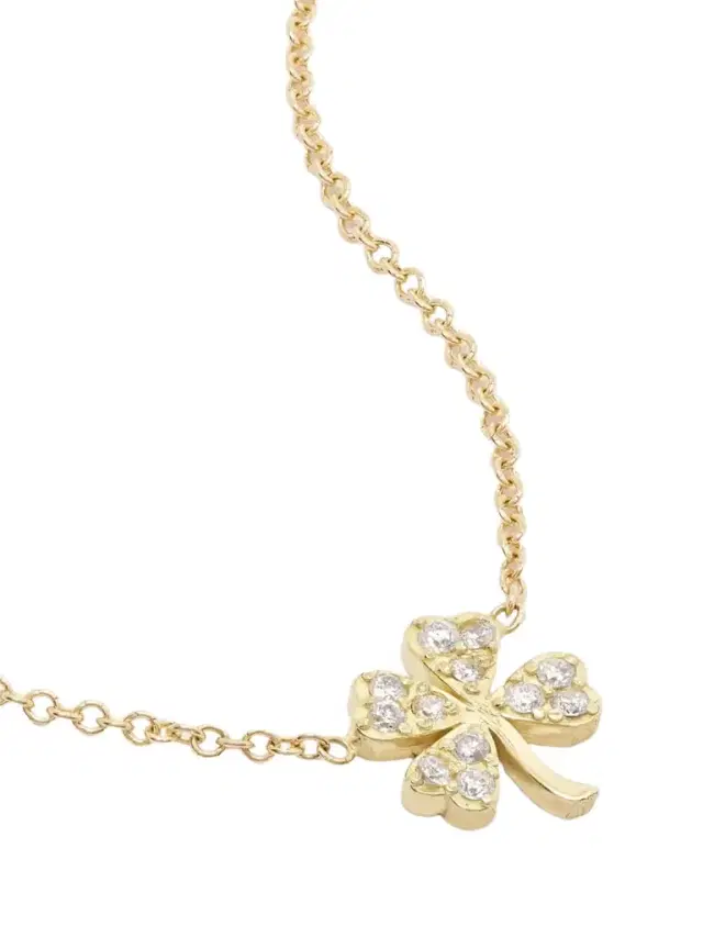Mini Clover 18-karat Gold Diamond Necklace