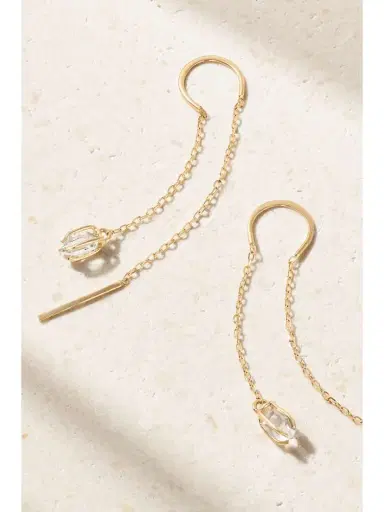 Melissa Joy Manning 14-karat Recycled Gold Herkimer Diamond Earrings | Thumbnail 3 Melissa Joy Manning 14-karat Recycled Gold Herkimer Diamond Earrings | Thumbnail 3