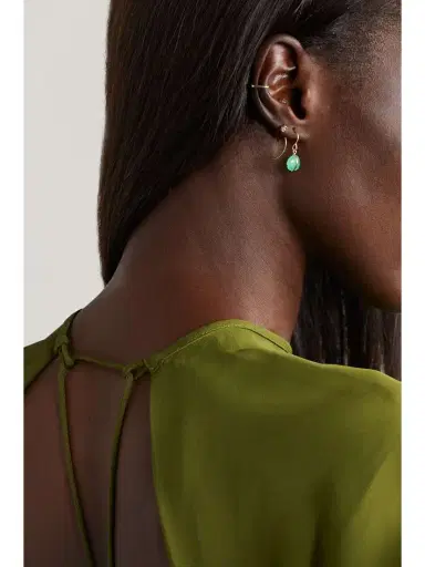 Melissa Joy Manning 14-karat Recycled Gold Chrysoprase Earrings | Thumbnail 4