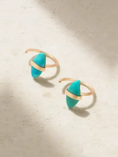 Melissa Joy Manning 14-karat Recycled Gold Turquoise Earrings | Thumbnail 1