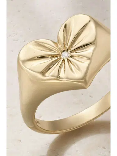 Marlo Laz Heart 14-karat Gold Diamond Signet Ring | Thumbnail 4 Marlo Laz Heart 14-karat Gold Diamond Signet Ring | Thumbnail 4