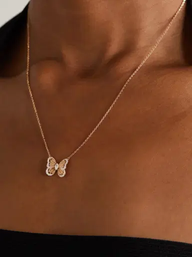 De Beers Portraits Of Nature Butterfly 18-karat Rose Gold Diamond Necklace | Thumbnail 2 De Beers Portraits Of Nature Butterfly 18-karat Rose Gold Diamond Necklace | Thumbnail 2