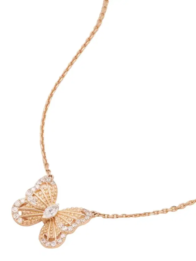 Portraits Of Nature Butterfly 18-karat Rose Gold Diamond Necklace Portraits Of Nature Butterfly 18-karat Rose Gold Diamond Necklace