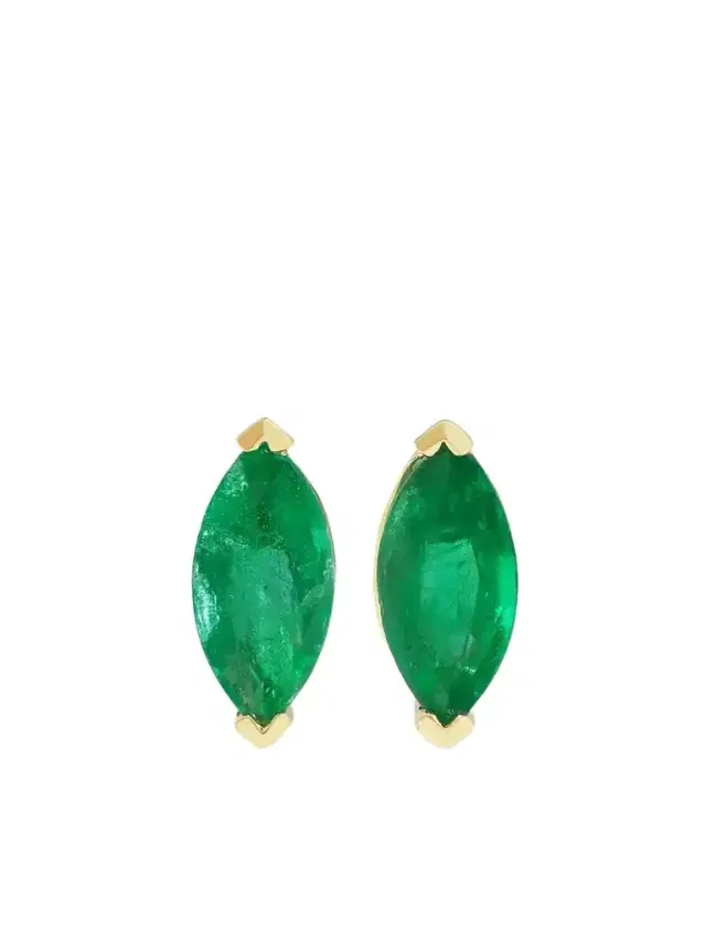 18-karat Gold, Emerald And Diamond Earrings