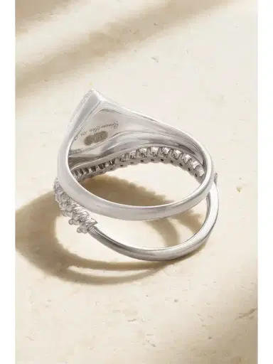 Yvonne Léon Chevalière Set Of Two 9-karat White Gold Diamond Rings | Thumbnail 3