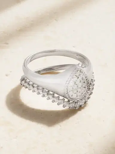 Yvonne Léon Chevalière Set Of Two 9-karat White Gold Diamond Rings | Thumbnail 1