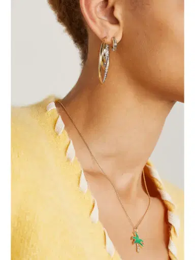Yvonne Léon Berlingot Mini 9-karat Yellow And White Gold Diamond Hoop Earrings | Thumbnail 4 Yvonne Léon Berlingot Mini 9-karat Yellow And White Gold Diamond Hoop Earrings | Thumbnail 4