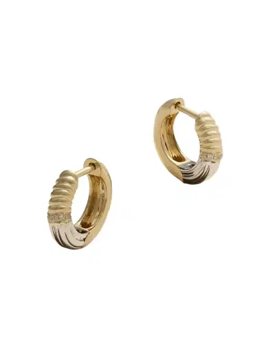 Yvonne Léon Berlingot Mini 9-karat Yellow And White Gold Diamond Hoop Earrings | Thumbnail 1 Yvonne Léon Berlingot Mini 9-karat Yellow And White Gold Diamond Hoop Earrings | Thumbnail 1