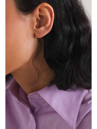 MARIA TASH 3mm Ball Threaded Stud 14-karat Rose Gold Single Earring | Thumbnail 5 MARIA TASH 3mm Ball Threaded Stud 14-karat Rose Gold Single Earring | Thumbnail 5