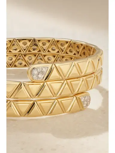 Marina B Triangolini Triple 18-karat Gold Diamond Bangle | Thumbnail 3 Marina B Triangolini Triple 18-karat Gold Diamond Bangle | Thumbnail 3