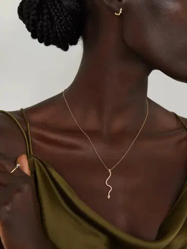 Ileana Makri Lucky Snake 18-karat Gold, Diamond And Tsavorite Necklace | Thumbnail 2 Ileana Makri Lucky Snake 18-karat Gold, Diamond And Tsavorite Necklace | Thumbnail 2