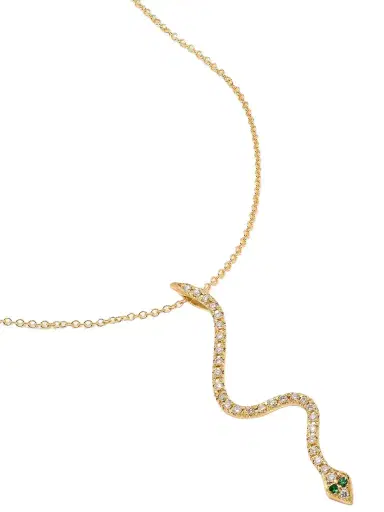 Ileana Makri Lucky Snake 18-karat Gold, Diamond And Tsavorite Necklace | Thumbnail 1 Ileana Makri Lucky Snake 18-karat Gold, Diamond And Tsavorite Necklace | Thumbnail 1