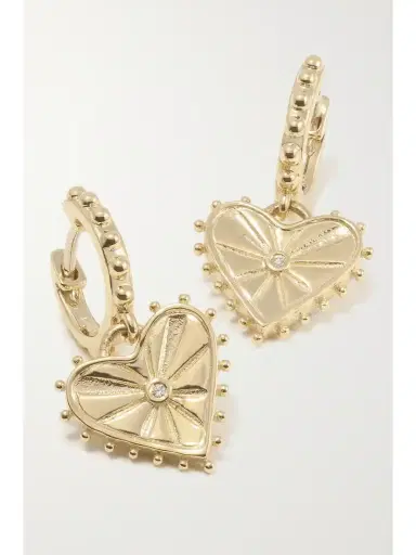 Marlo Laz Agape 14-karat Gold Diamond Hoop Earrings | Thumbnail 5