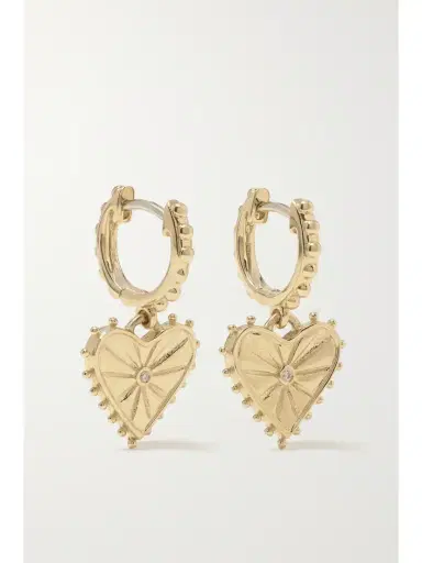 Marlo Laz Agape 14-karat Gold Diamond Hoop Earrings | Thumbnail 1