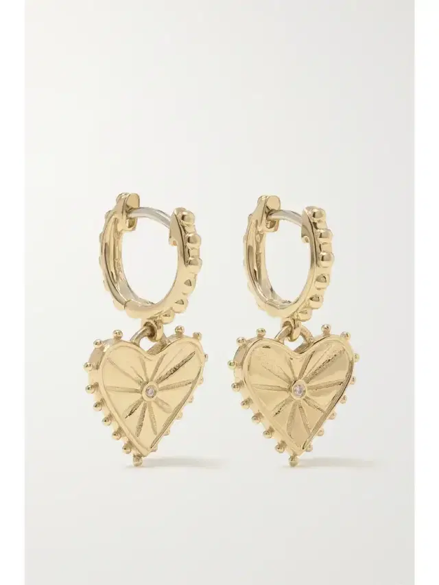 Marlo Laz Agape 14-karat Gold Diamond Hoop Earrings
