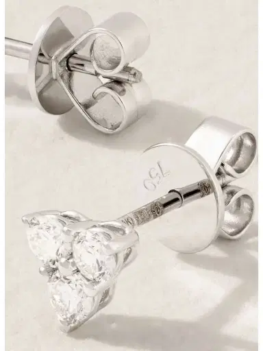 Anita Ko Trillion 18-karat White Gold Diamond Earrings | Thumbnail 3