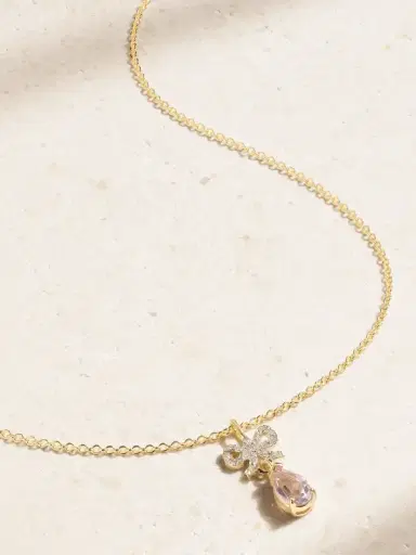 STONE AND STRAND Pretty In Pink 10-karat Gold, Amethyst And Diamond Necklace | Thumbnail 1
