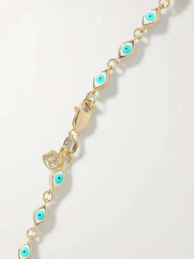 Sydney Evan Mini Evil Eye 14-karat Gold And Enamel Bracelet | Thumbnail 3 Sydney Evan Mini Evil Eye 14-karat Gold And Enamel Bracelet | Thumbnail 3