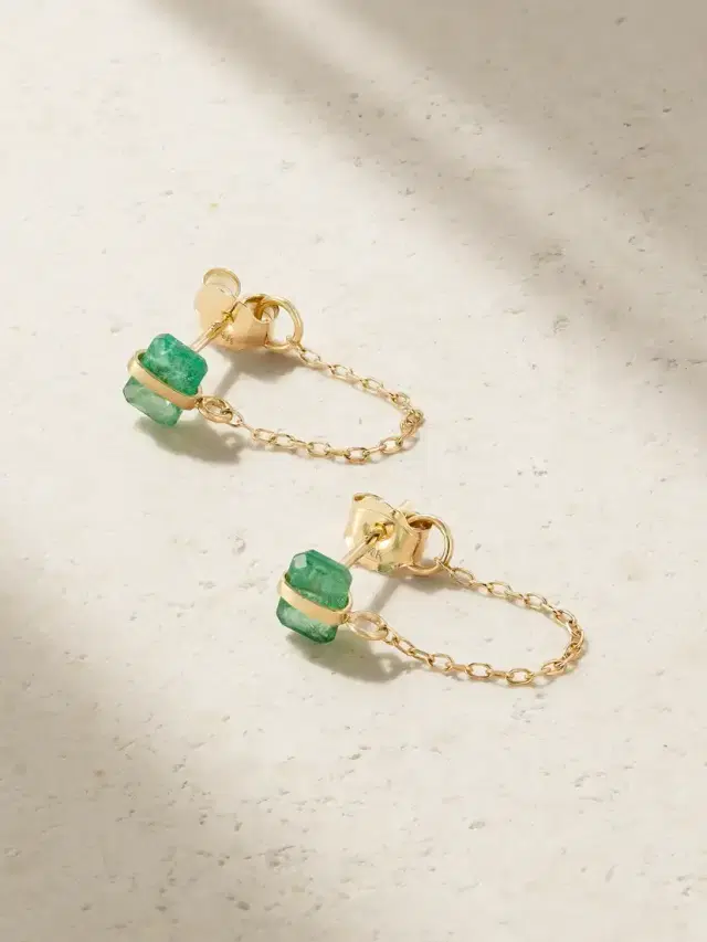 14-karat Recycled Gold Emerald Earrings