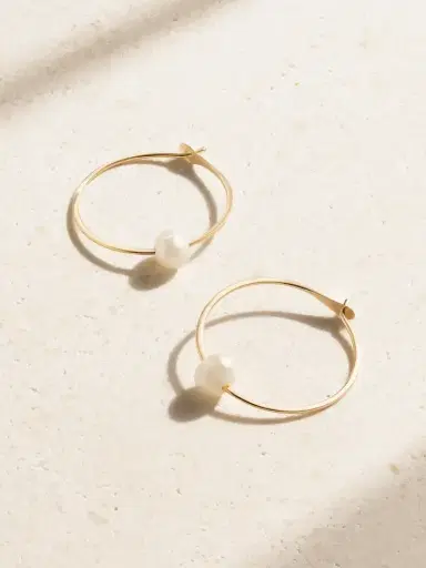 Melissa Joy Manning 14-karat Recycled Gold Pearl Hoop Earrings | Thumbnail 1 Melissa Joy Manning 14-karat Recycled Gold Pearl Hoop Earrings | Thumbnail 1