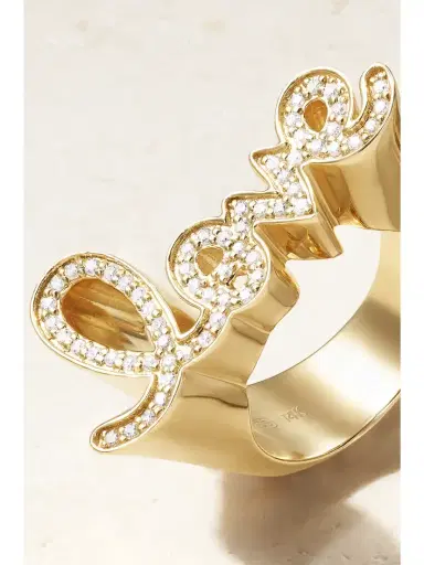 Sydney Evan Love Script 14-karat Gold Diamond Ring | Thumbnail 4 Sydney Evan Love Script 14-karat Gold Diamond Ring | Thumbnail 4