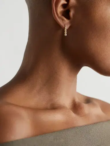 Jennifer Meyer Mini Graduated 18-karat Gold Diamond Earrings | Thumbnail 2