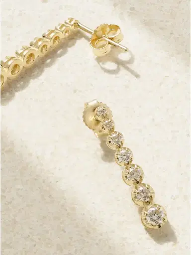Jennifer Meyer Mini Graduated 18-karat Gold Diamond Earrings | Thumbnail 3