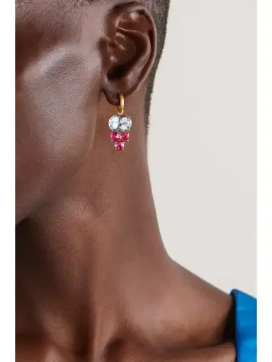 Irene Neuwirth Gemmy Gem 18-karat Gold, Aquamarine And Tourmaline Earrings | Thumbnail 2