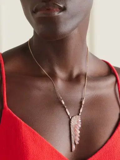 Garrard Wings Rising 18-karat Rose Gold, Opal And Diamond Necklace | Thumbnail 2