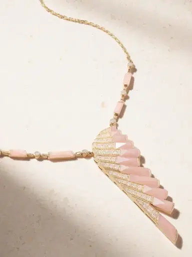 Garrard Wings Rising 18-karat Rose Gold, Opal And Diamond Necklace | Thumbnail 1