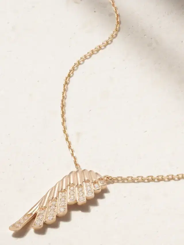 Garrard Wings Rising Mini Icon 18-karat Rose Gold Diamond Necklace